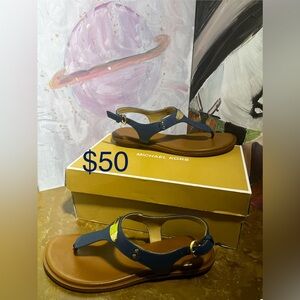 Michael Kors Navy and Brown Sandals